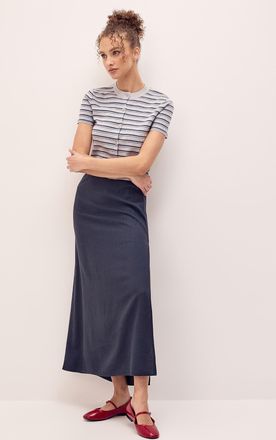 Twik Womens Linen blend maxi skirt