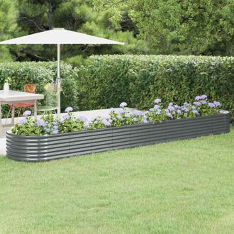vidaXL Vidaxl - Jardinera Arriate Acero Galvanizado Antracita 440x80x36 Cm