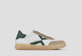 Alexander Smith Ocean Man in white and suede details with green side logo and heel