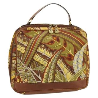 Ferragamo Pre-owned Handbags, female, Brown, Size: ONE SIZE Pre-owned Canvas Hand Bag