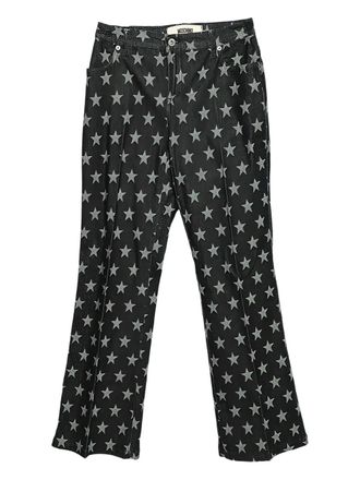 Moschino star-print flared trousers - women - Cotton/Elastane - S - Black
