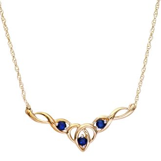 Diamant L'éternel 9ct geelgouden saffier ketting in Keltische stijl + 18 Pow Chain