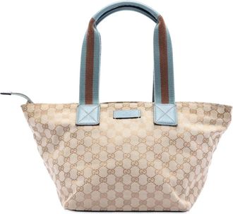 Gucci Pre-owned Tote Bags, female, Brown, Size: ONE SIZE Pre-owned Canvas Tote Bag