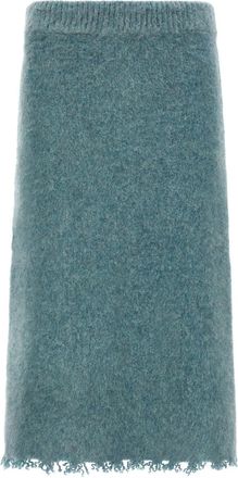 Jil Sander Light Blue Wool knit skirt
