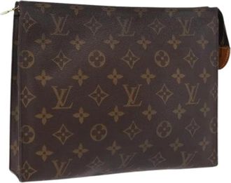 Louis Vuitton Pre-owned Monogram Canvas Pouch - Dames - Pre-owned - Bruin - Maat: ONE Size Leer