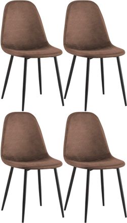 Clp Clp - Conjunto De 4 Sillas De Comedor Napier Marr&oacute;n Simil Cuero