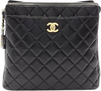 Chanel Pre-owned Matelasse Lamskine Rugzak - Dames - Vintage Schoudertas - Zwart - ONE Size - Leer - Vintage