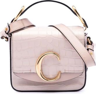 Chlo&eacute; Pre-owned Chloe Mini Croc Embossed Calfskin C Satchel Ladies QXFNP5IO3LUQ7VNL