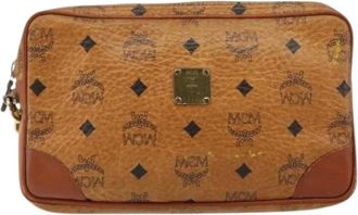 MCM Pre-owned Clutches, female, Brown, Size: ONE SIZE Pre-owned Plastic Clutch