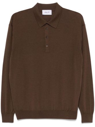 D4.0 fine-knit polo shirt - men - Wool - 52 - Brown