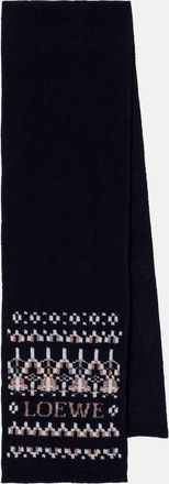 Loewe Sciarpa in jacquard di misto lana con paillettes