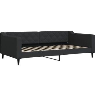 vidaXL Sof&aacute; Cama Sin Colch&oacute;n Tela Negro 100x200 Cm Vidaxl