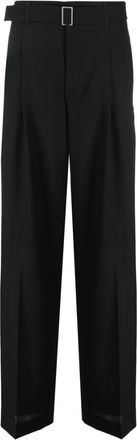 Études Studio high-waisted straight-leg trousers - men - Virgin Wool/Viscose - 52 - Black
