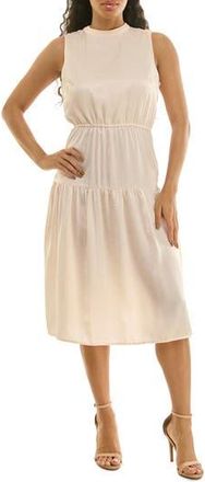 Nina Leonard Sleeveless Back Bow Tiered Dress in Ivory at Nordstrom Rack, Size X-Large