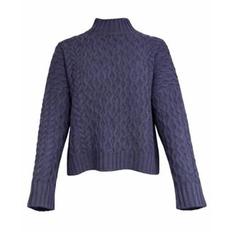 Max Mara Lana Trui - Dames - Coltruien - Blauw - L - Wol - Truien & Vesten