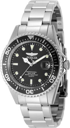 Invicta Pro Diver 48723 Heren Horloge - Quartz Uurwerk - Roestvrij Staal met zwarte Wijzerplaat - 37mm