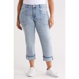 Liverpool Marley Cuffed Crop Girlfriend Jeans in Cruise at Nordstrom, Size 18W