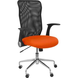 Piqueras y Crespo Silla Minaya Respaldo Malla Negro Asiento Bali Naranja Oscuro