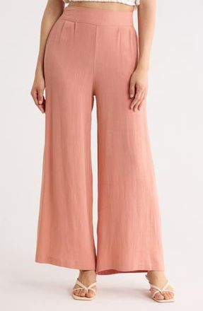 Renee C Wide Leg Pull-On Pants in Salmon at Nordstrom Rack, Size X-Small