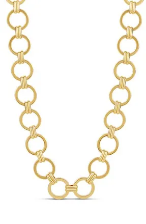 SHYMI Round Link Statement Necklace in Gold at Nordstrom
