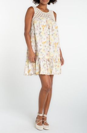 Liverpool L.A. Crochet Detail Floral Shift Dress in Pristine Multi at Nordstrom, Size X-Large