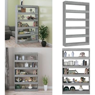 vidaXL Libreria/Divisorio Grigio Sonoma 100x30x166 cm - Scaffale per libri - Divisorio