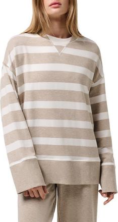 Travis Mathew Cloud Oversize Terry Sweatshirt in Heather Soft Taupe Multi at Nordstrom, Size X-Large