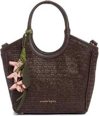 Nanette Lepore Junne Straw Satchel in Maple Straw Maple Flowers at Nordstrom Rack