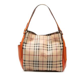 Burberry Pre-owned Burberry Small Leather Trimmed Haymarket Check Coated Canvas Canterbury Tote Ladies ZGZVGERM4K6R33SZ