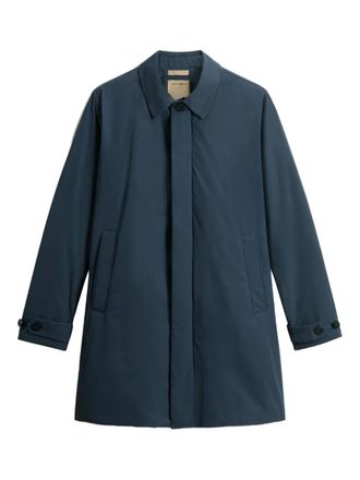 Woolrich button-fastening peached coat - men - Polyester/Polyamide/Polyester - 3XL - Blue