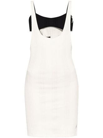The Attico layered cut-out mini dress - White