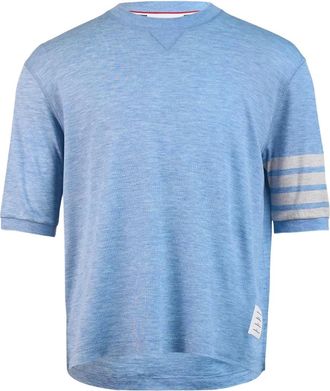 Thom Browne 4-Bar stripe T-shirt - men - Fabric - 5 - Blue