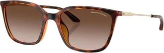 A|X Armani Exchange Onregelmatige Zonnebril - Dames - Zonnebrillen - Bruin - 55 MM - Accessoires