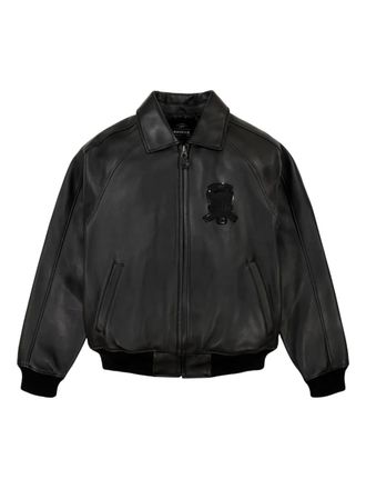 Avirex appliqu&eacute; zip jacket - Black