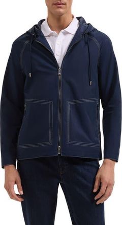 Bugatchi Hooded Jacket in Navy at Nordstrom, Size Xx-Large