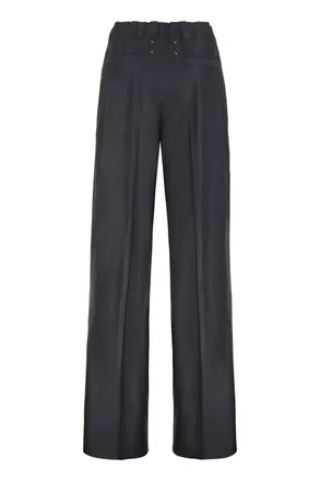 Maison Margiela Womens Chino Trousers Black Cotton Wide-Leg