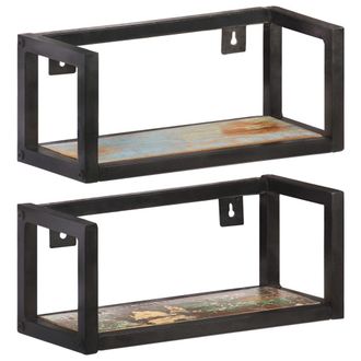 vidaXL Vidaxl - Estantes De Pared 2 Unidades 40 Cm Madera Maciza Reciclada