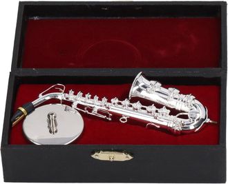 OEM Instrumento Musical En Miniatura, Exquisito Modelo En Miniatura, Tromb&oacute;n En Miniatura De Metal Plateado De 14 Cm, Perfecto Como Regalo