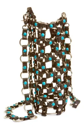 Vidakush Hydration Hero Leather Crossbody Bag in Turquoise at Nordstrom