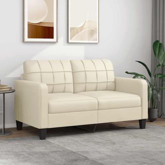 vidaXL Sof&aacute; De 2 Plazas De Cuero Sint&eacute;tico Color Crema 140 Cm Vidaxl