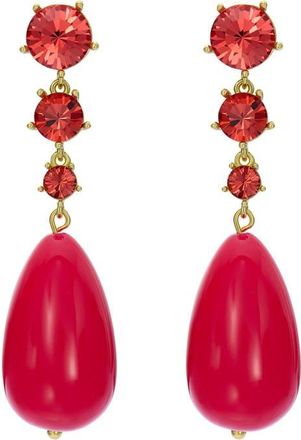 Ted Baker Pearsti Statement Crystal Drop Earrings in Gold Tone /Ruby /Hot Pink at Nordstrom