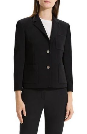 Theory Shrunken Single Breasted Blazer in Black at Nordstrom Rack, Size 00