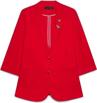 Fiorella Rubino Blazers - Dames - Blazers - Rood - 2XL - Katoen - Jassen