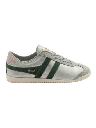 Gola Womens Bullet Blaze Trainer Sneaker In Silver/evergreen/chalk Pink