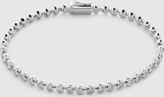 Monica Vinader Sterling Silver Round Diamond Tennis Bracelet Lab Grown Diamond