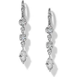 Nadri Delancey Linear Drop Earrings in Rhodium at Nordstrom