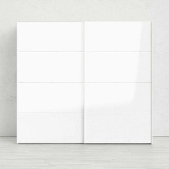 Dmora Dmora - Armario 2 Puertas Kauri, Muebles De Dormitorio, Vestidor, Armario De Ropa, 243x61 H220 Cm, Blanco Brillante