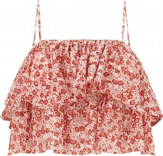 Isabel Marant Womens Erisa Ruffled Top In Red