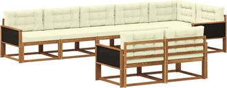 vidaXL Conjunto De Sof&aacute;s De Exterior 8 Uds. Natural Y Crema Vidaxl