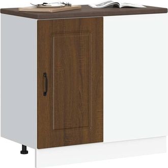 Berkfield Home Kitchen Base Cabinet Kalmar Brown Oak Engineered Wood